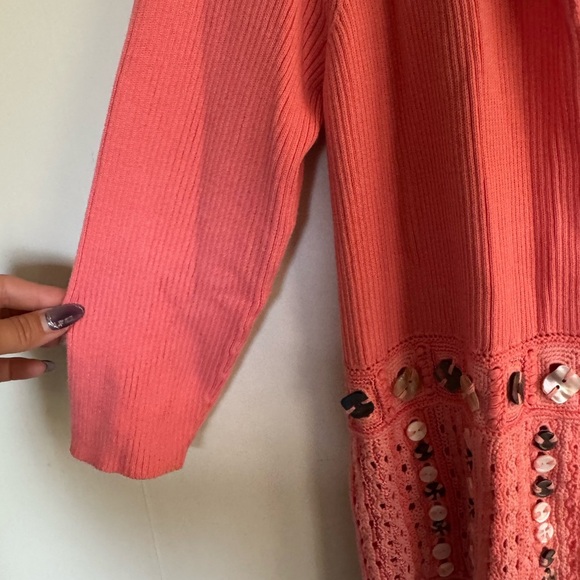 J. Jill Coral Button-Up Women's Cardigan - Picture 3 of 7